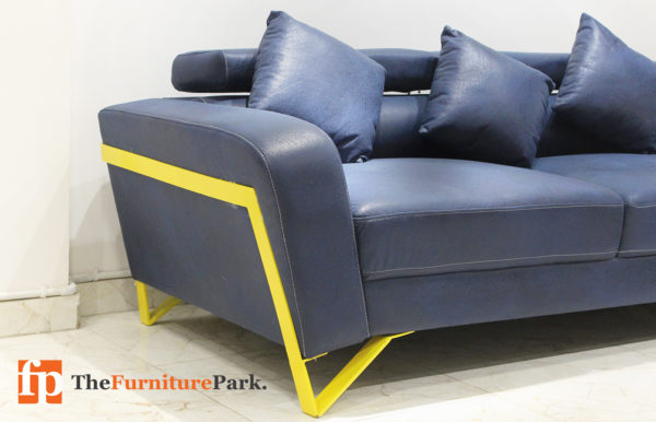 Galaxy Blue L Shape Sofa - Image 2