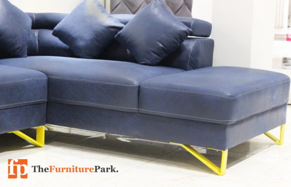 Galaxy Blue L Shape Sofa - Image 3